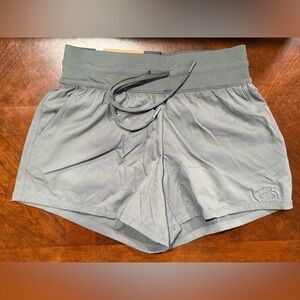 The North Face Women's Light Gray Athletic Shorts with Drawstring